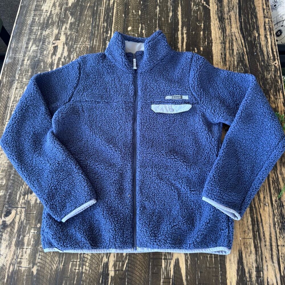 Columbia - Blue Sherpa Fleece Zip-Up Jacket – Size Large